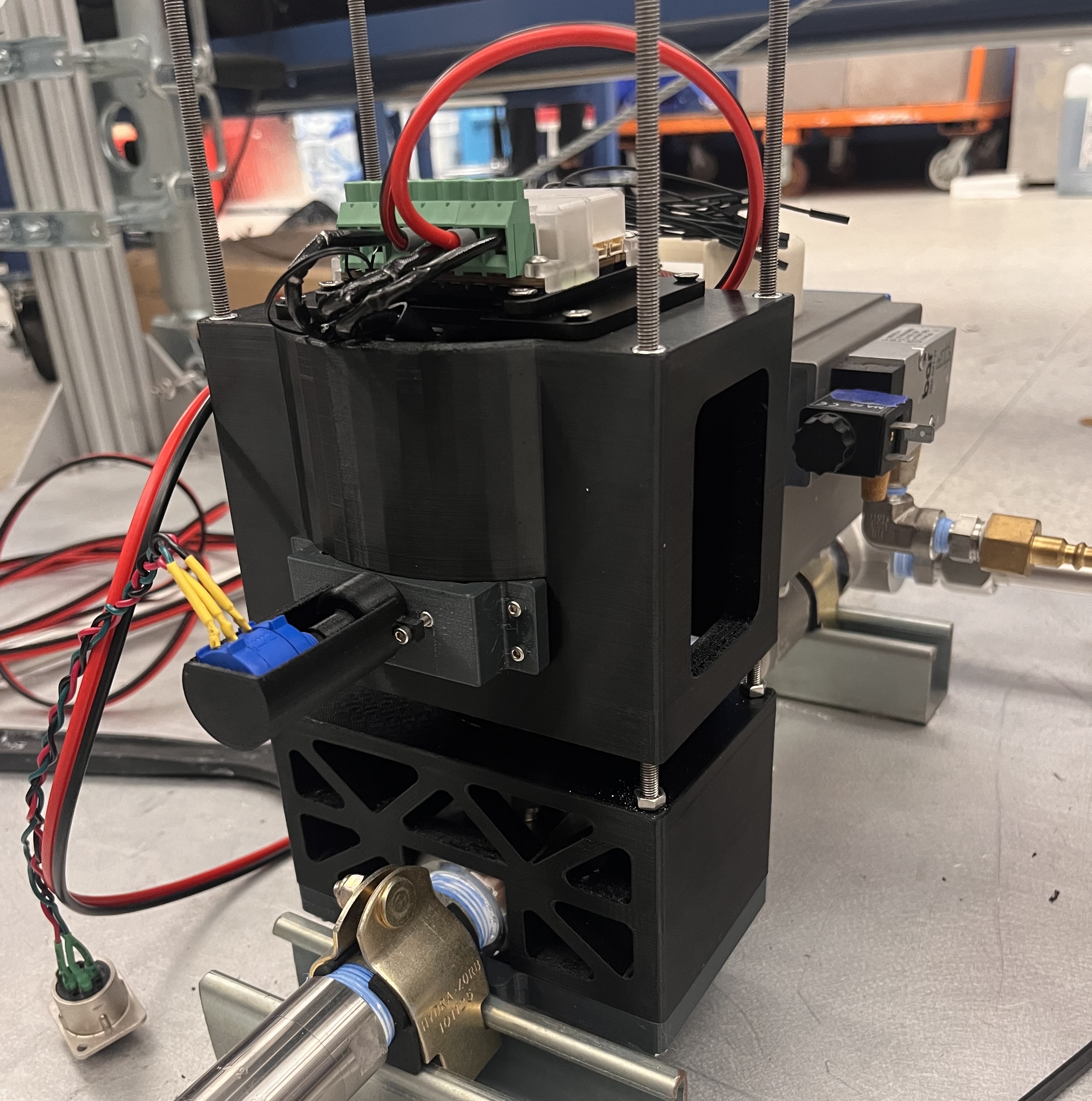 Final design of the throttle valve actuator implemented into the oxidizer feed line